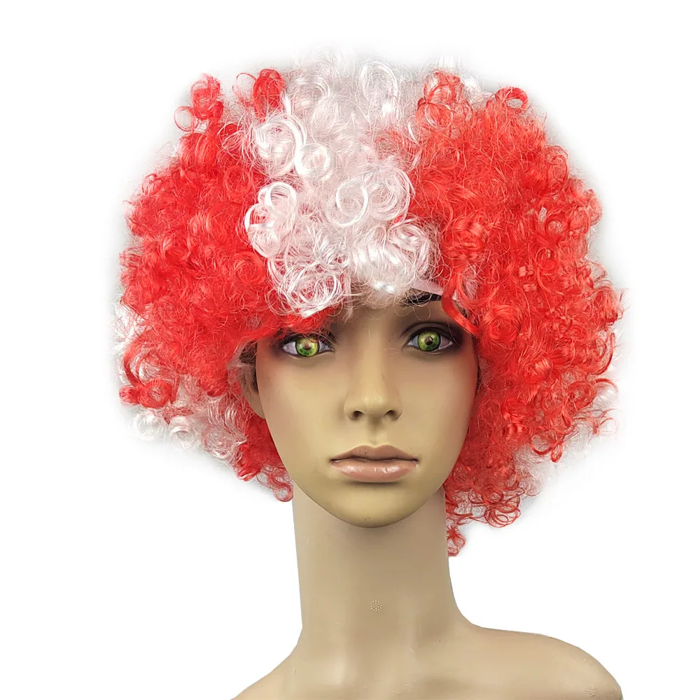 Nuoxin Mixed Color Anime Cosplay Fancy Synthetic Promotion Crazy Sports Fans Men Women Funny Wig Football Fans Wigs For Party