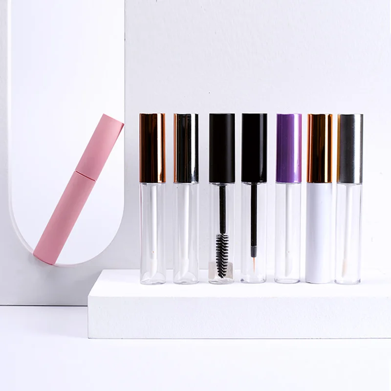  Logo Customization 10ml Empty Clear White Pink Plastic Lip gloss Eyeliner Mascara