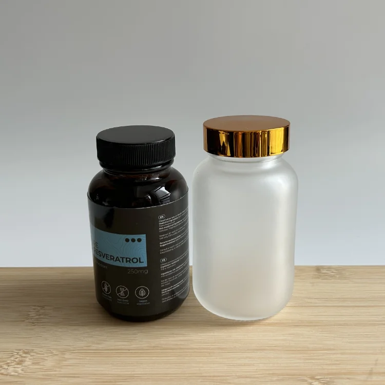 100ml 4oz 8cc Black Ribbed Cap Amber Powder Chemical Packing Medical Glass Bottle For Tablet