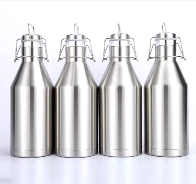 Wholesale Huge Capacity Large Double Wall 1L 1.5L 2 L   Vacuum Insulated 18/8 Stainless Steel Beer Glower Stainless Steel Flask