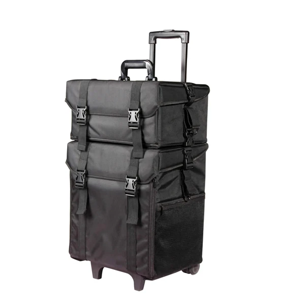 2 in 1 professional beauty cosmetic hairdressing soft sided nylon makeup trolley case