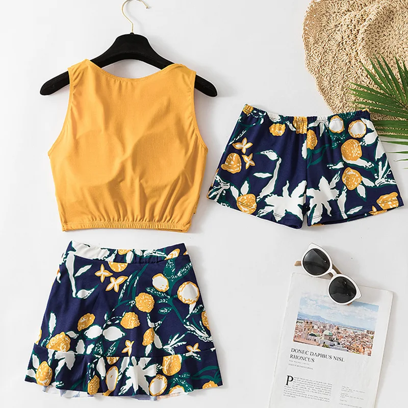 
European and American split swimsuit female Korean little fresh little fragrance cover belly show thin conservative swimsuit 