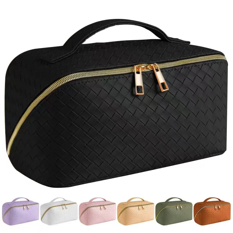 Wholesale Toiletry Travel Large Capacity Pu Pillow Leather Cosmetic Makeup Bag Cosmetic Case With Zipper