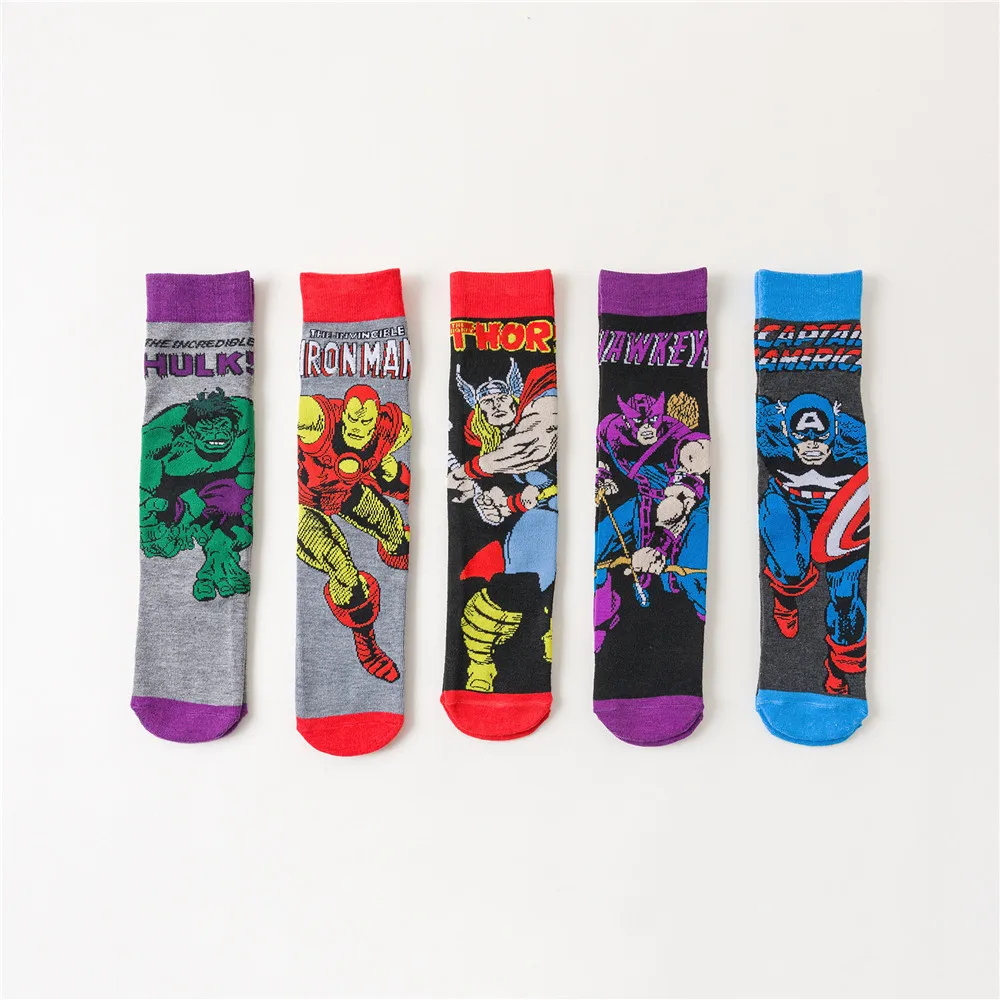 Socksmate Low price new fashion wholesale Marvel cartoon socks cotton Tube men women custom tube dress socks