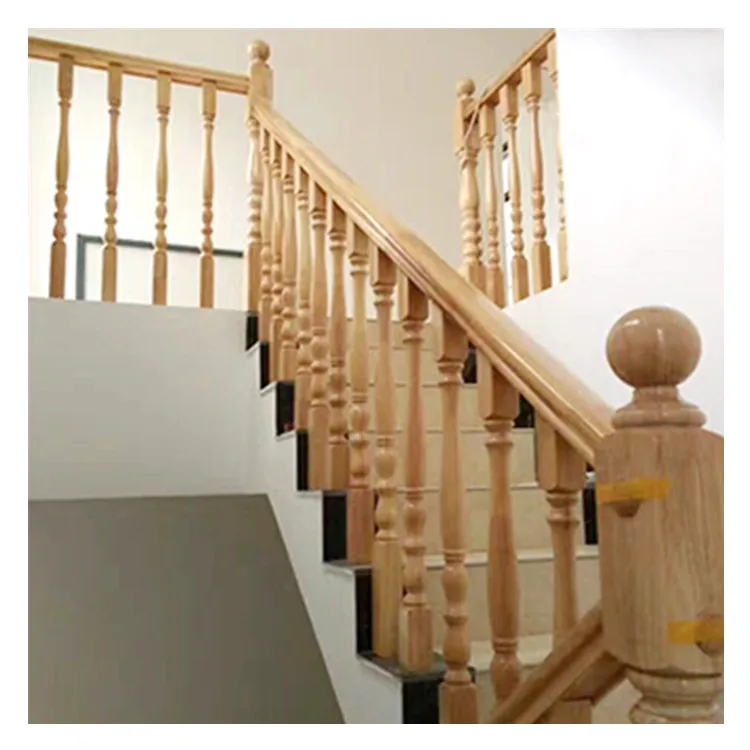 Top Quality Solid Wood Handrail Balustrades Wooden Stair Railing