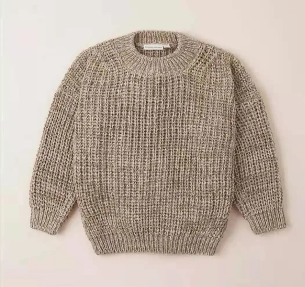 
High quality 100% cotton toddler knitted wear pullover girls winter kids sweaters 