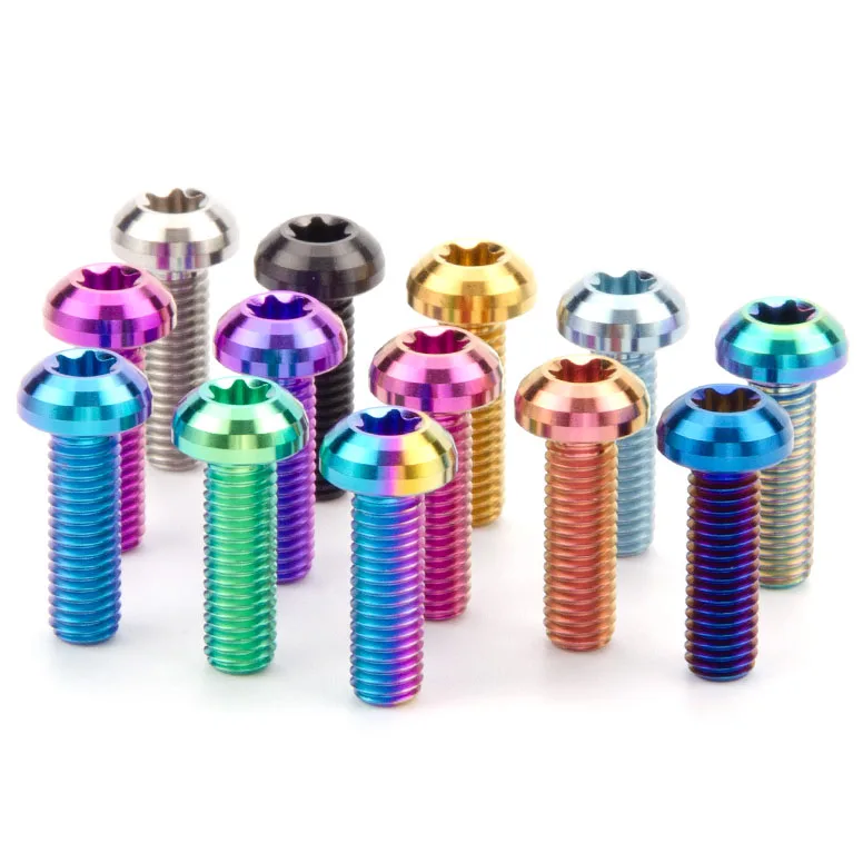 TITST Multiple Color Bike Disc Brake Rotor Bolt M5X10 mm Titanium Alloy Screw T25 Torx Head for Road Mountain Bicycles M5X16mm