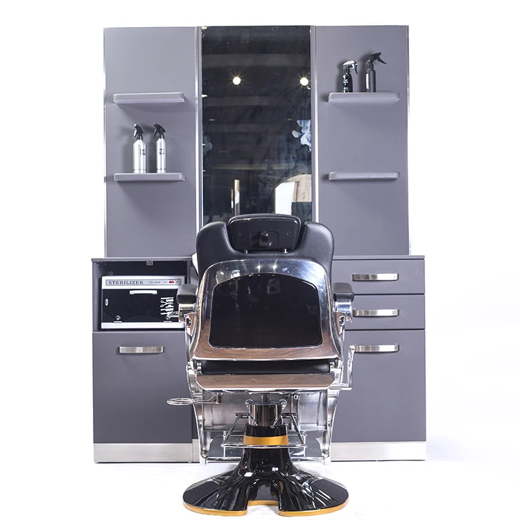 Fashionable style single sided beauty salon mirror hair salon barber  mirror station