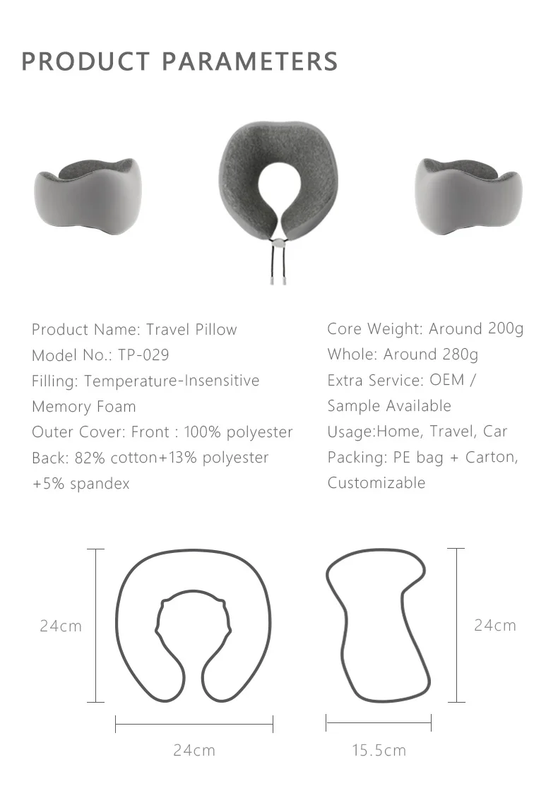 U-shape travel pillow for airplane travel neck pillowtravel neck pillow memory foam travel pillow for car memory accessories