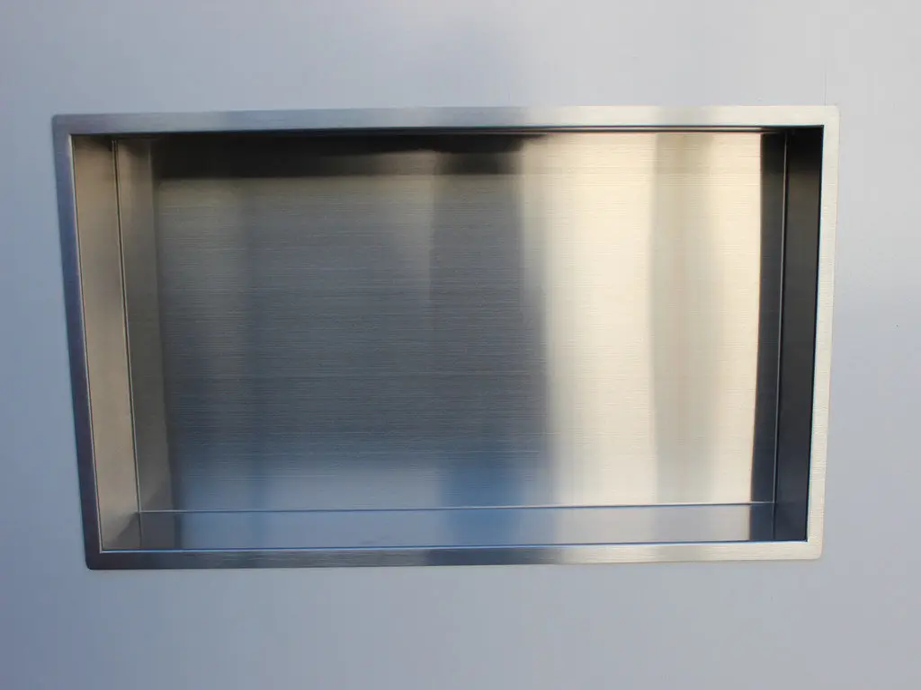 Стальные черные матовые утопленные металлические настенные ниши с полкой для ванной комнаты и душа