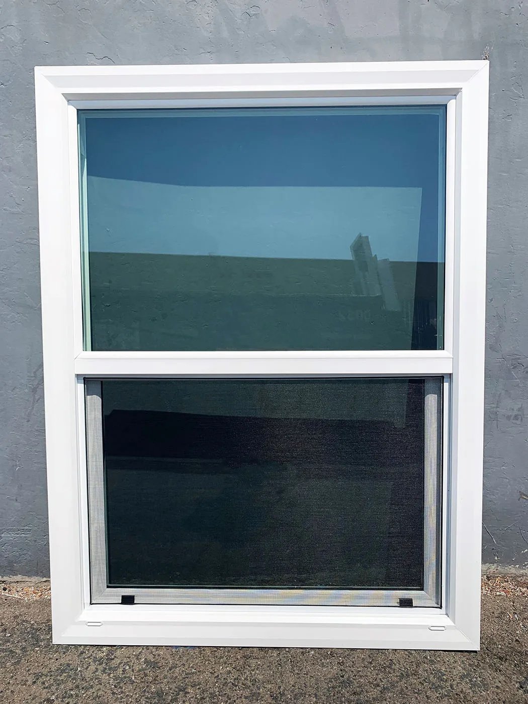 America home black vinyl single hung windows with tilt  customized double pane tempered lowe glass with argon filled