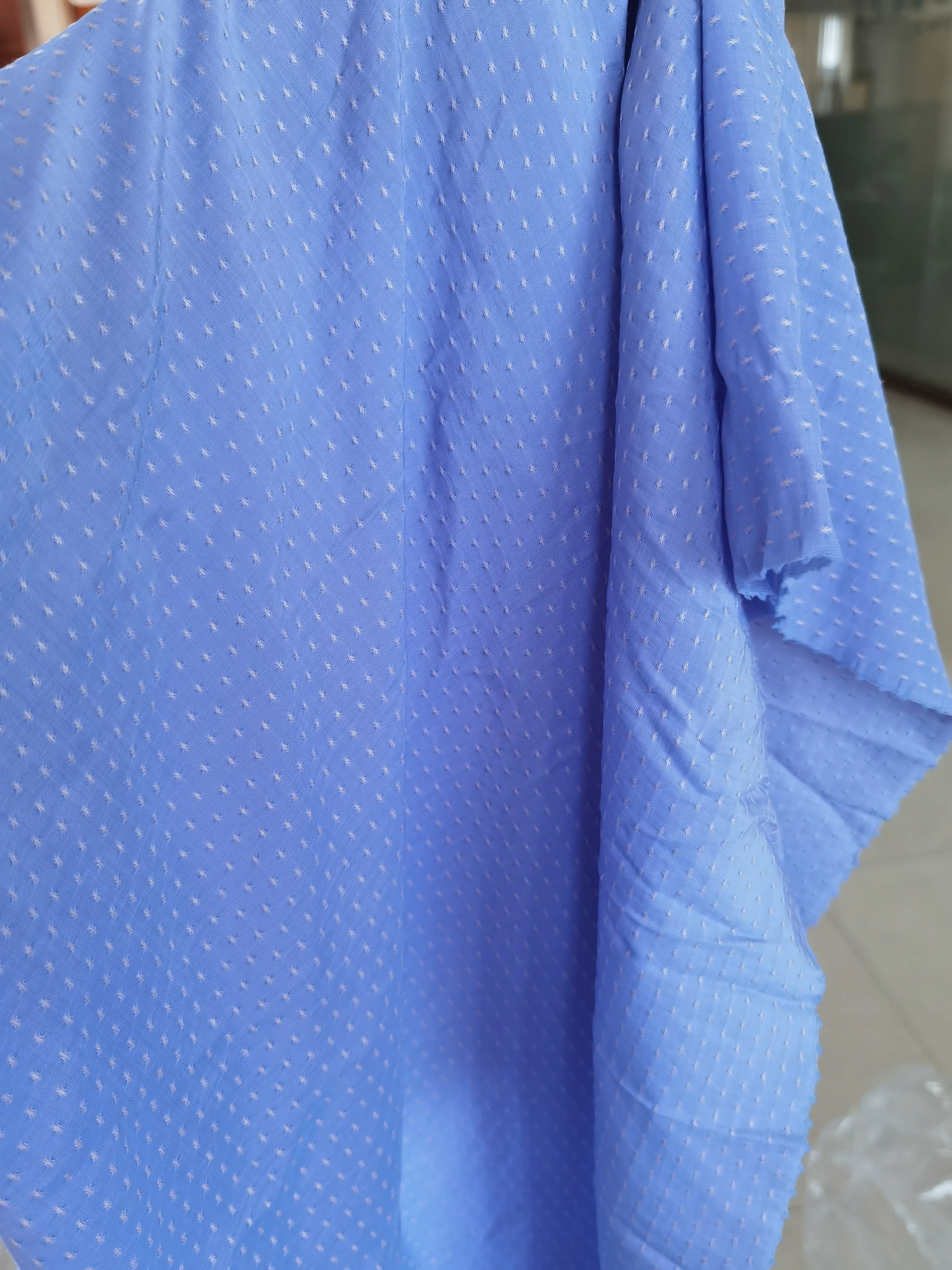 Polyerter/Rayon Fabric Dobby Star Fabric Babysbreath with soft hand-feel Cupro-like rayon fabric for women dress/clothes