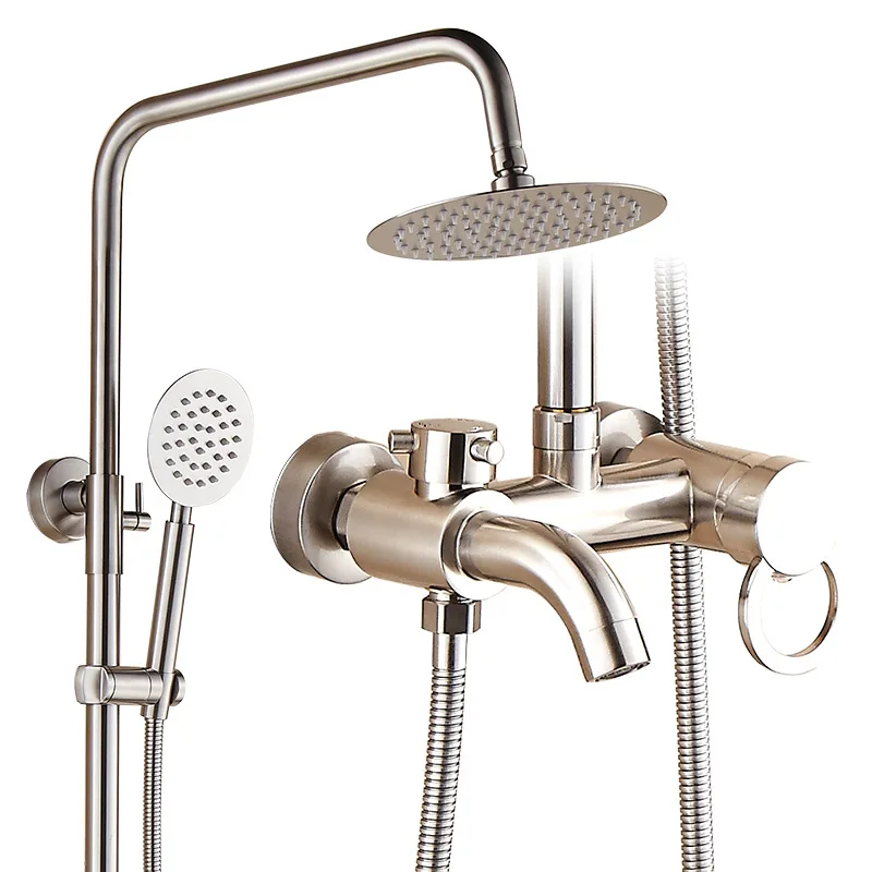 Factory price wall mounted bath shower faucet set hot cold mixer rain shower set
