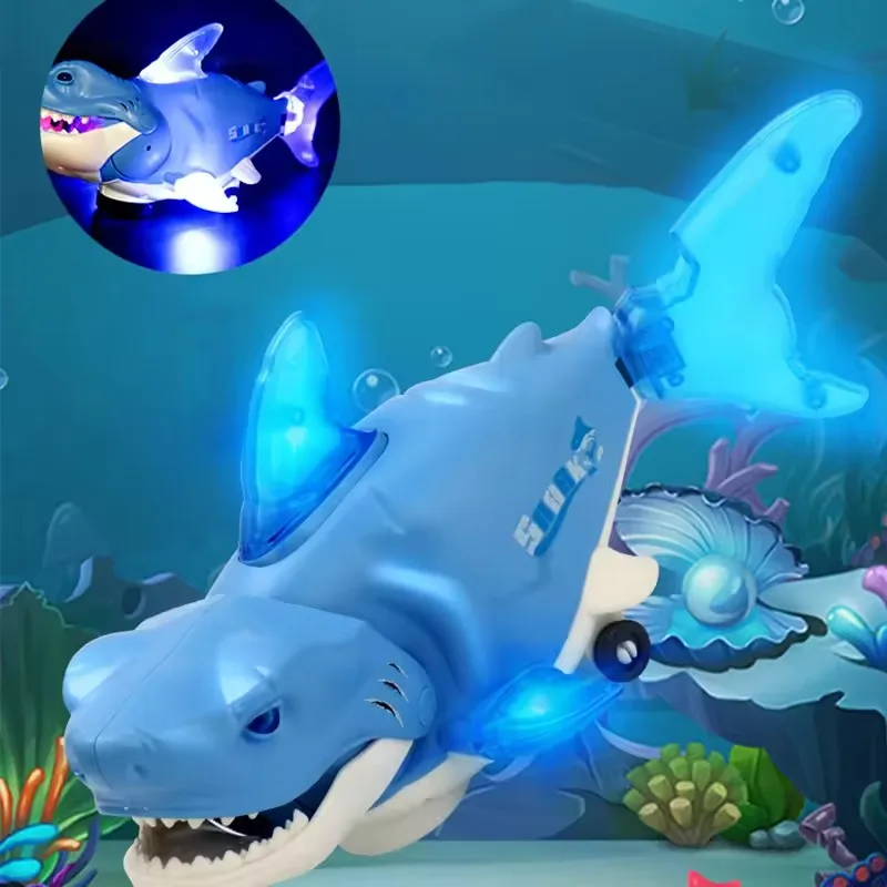 KSF Hot Selling Electric Toys Ocking Gimbal Shark Universal Wheel Shark Kids Children Toys Car With Light Music Funny Toys