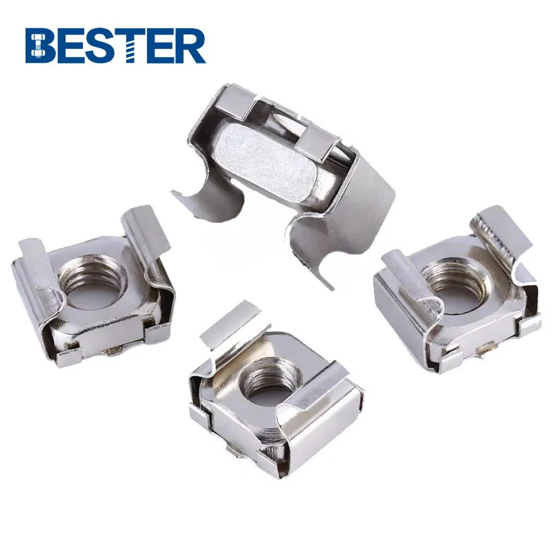 Server Rack Cabinets M6 M8 304 Aluminum Stainless Steel Spring square Lock square Floating Cage Nut for Mount Rack