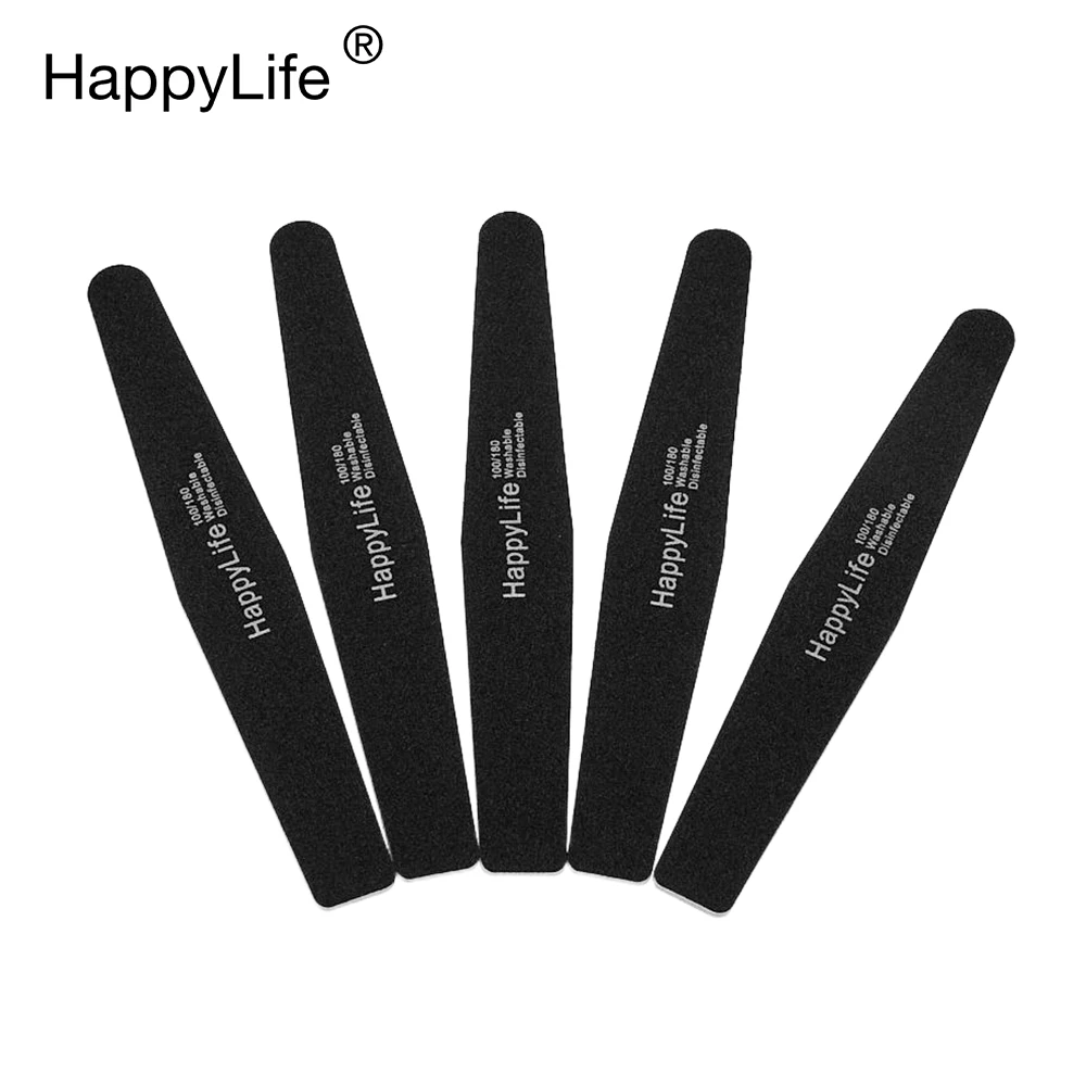 HappyLife OEM Salon Customized High Quality Emery Board Zebra Grit 100 180 Private Label Sandpaper Nail File