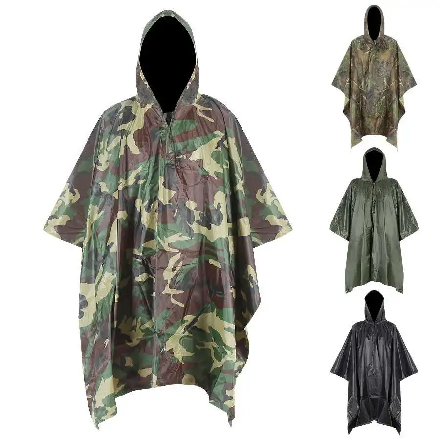 cheap heavy duty long raincoat military rain poncho