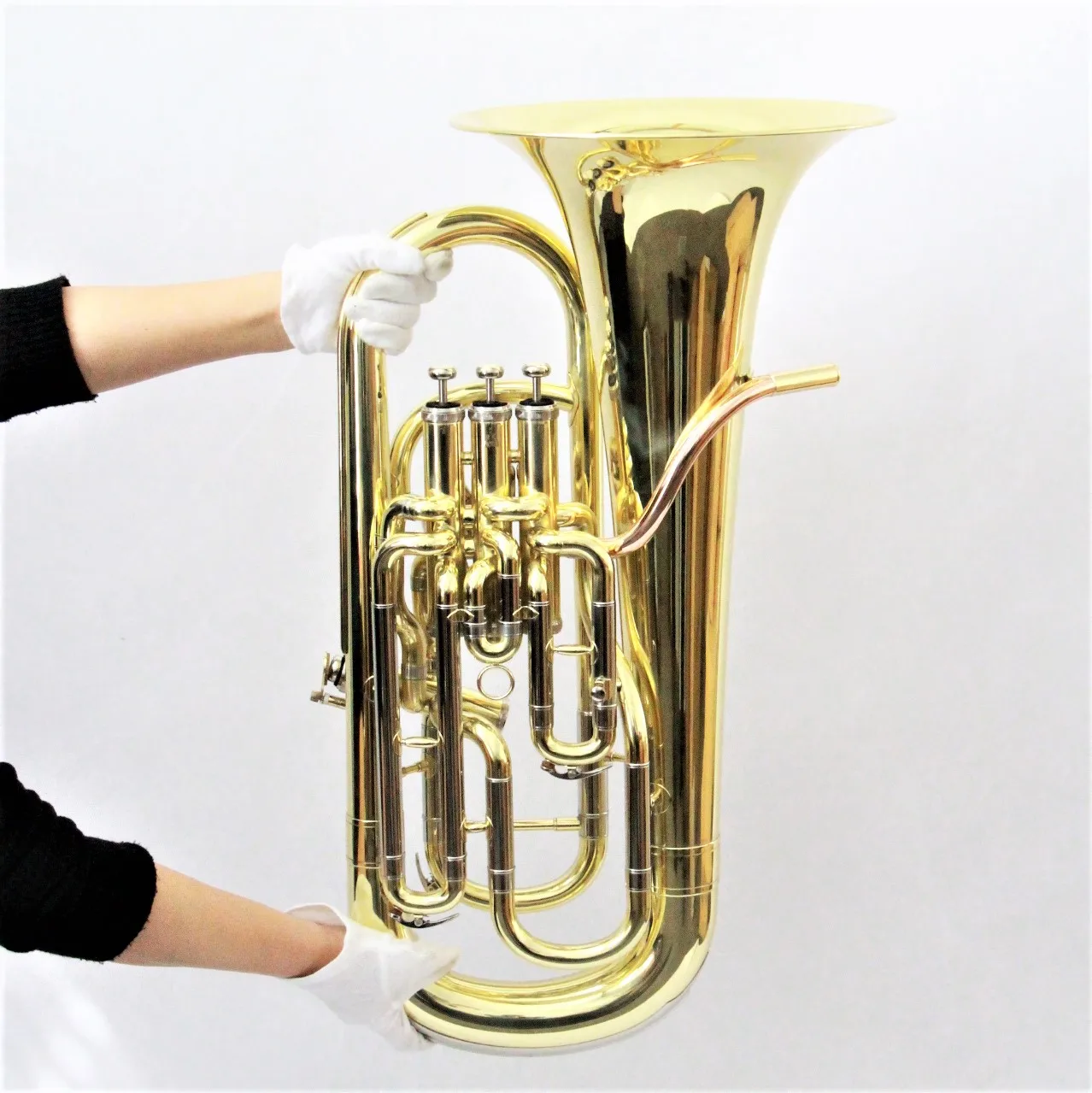 Bb Key Gold Euphonium 4 вертикальные поршни Horn компенсация
