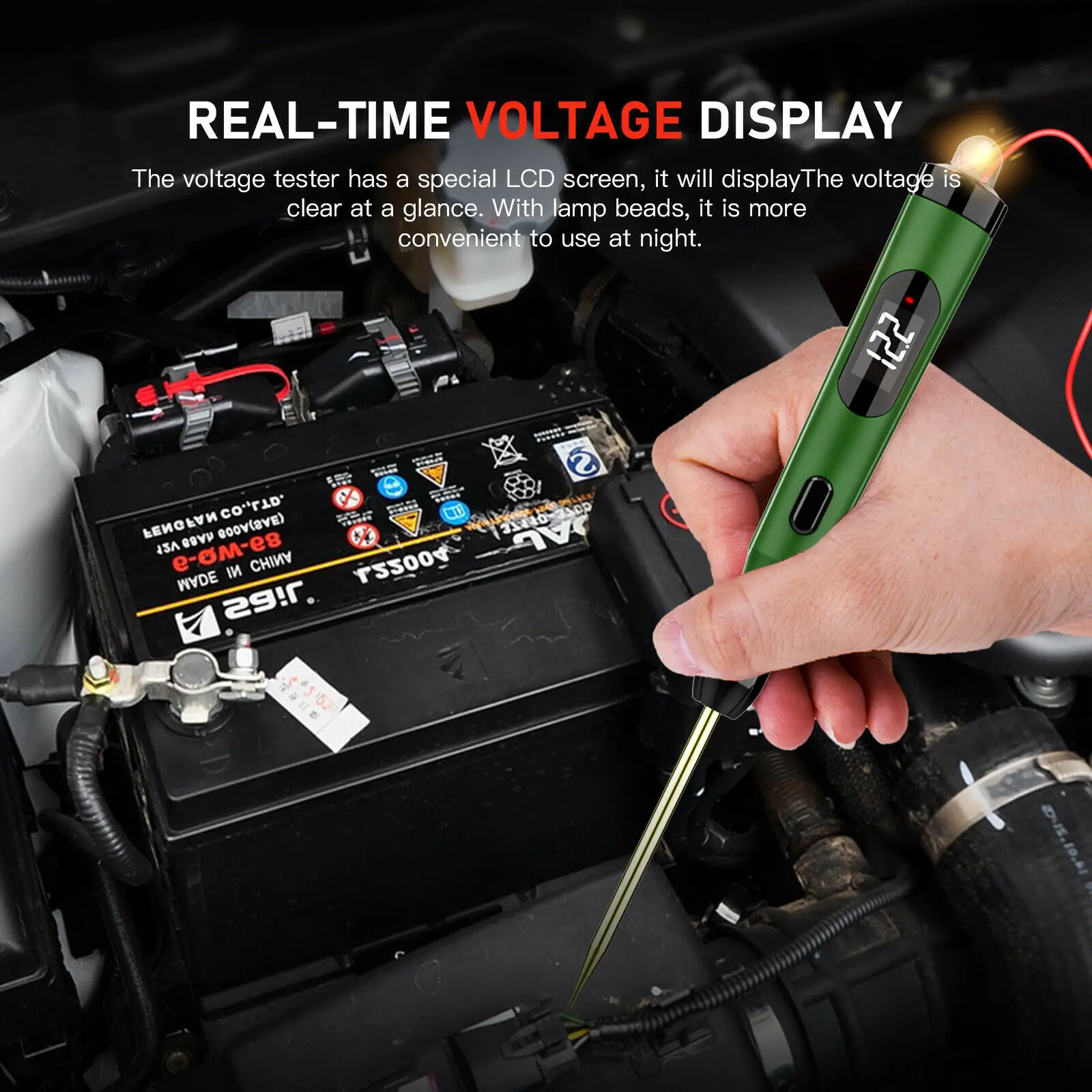 5-30V Universal LCD Digital Car Circuit Tester Power Probe Automotive Diagnostic Tool  Electrical Light Fuse Voltage Test Pen