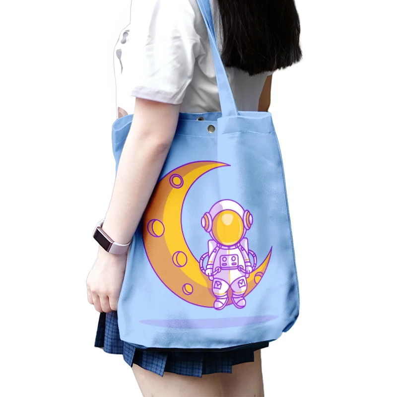 Custom Beach Women Foldable tote bag Full Color Printing Canvas Tote Bag Reusable wholesale shopping bag