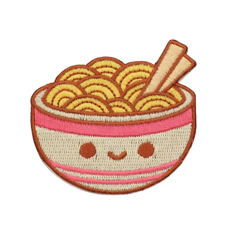 Custom fashion DIY classic food children cute embroidery patches for clothing Patch Badge Iron On Kawii Embroidered Badges
