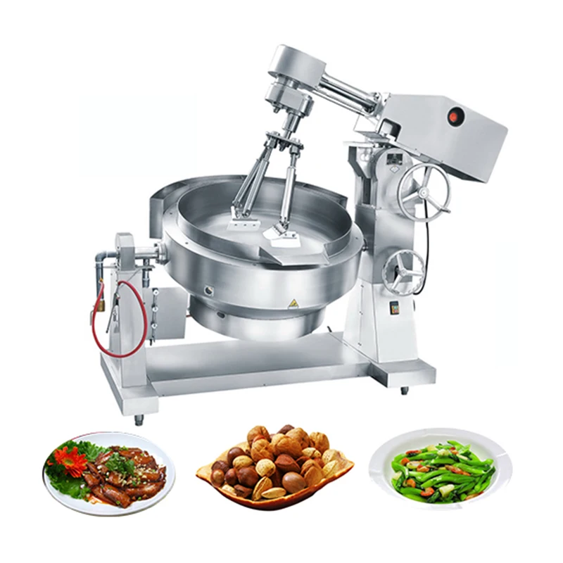 Food Cooker Steam/Gas/Electric Jacket Kettle With Agitator Mixer Double Jacketed Kettle Fruit Jam Cooking Equipment