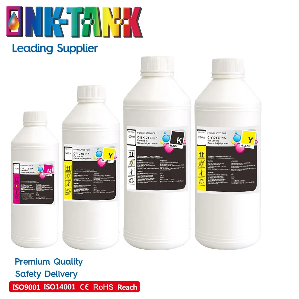 INK-TANK 250ml 500ml 1000ml High-End Compatible Premium Color Refill Inkjet Dye Ink For Canon Pixma Printer