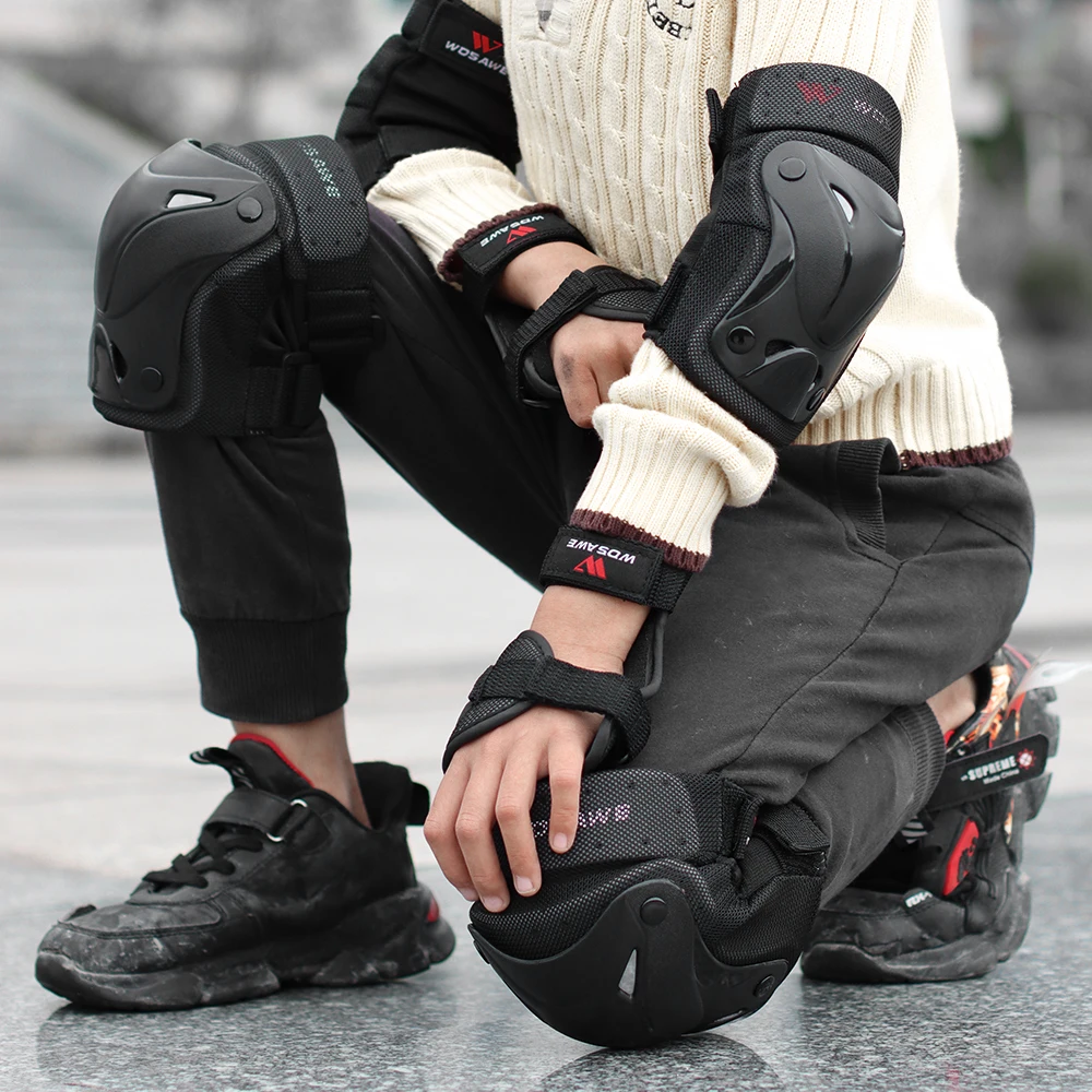 WOSAWE Skateboard Pads Knee and Elbow Pads & Wrist Guards for Roller Skating 6pc Skating Protective Gear Kids Roller Skate Pads