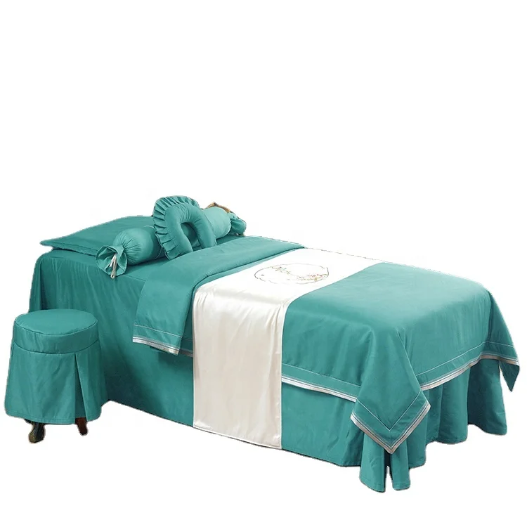 High Quality Salon Use Comfortable Bed Sheets set Bedspreads 4 pcs spa massage table sheet cover set