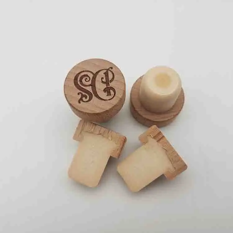 Colored Aluminum plastic synthetic stopper composite cover T shape corks for glass bottle.