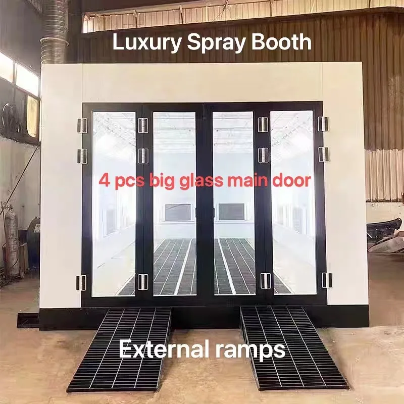 7m*4m Electric/Diesel/Gas Heating Luxury Spray Booth Auto Car Paint Booth Fully Glass Door Luxury Car Paint Room