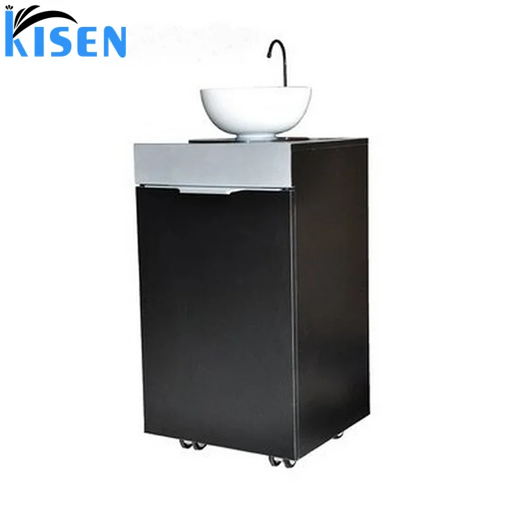 Tiada Paip Hitam Putih Kisen Salun Mangkuk Syampu Mudah Alih Elektrik Sinki Besen Basuh Tangan Dengan Haba dan Roda Tangki Air