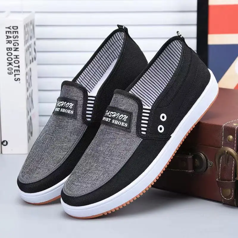 man flat shoes Jeans denim canvas flat shoesold man father student cheap walking shoes