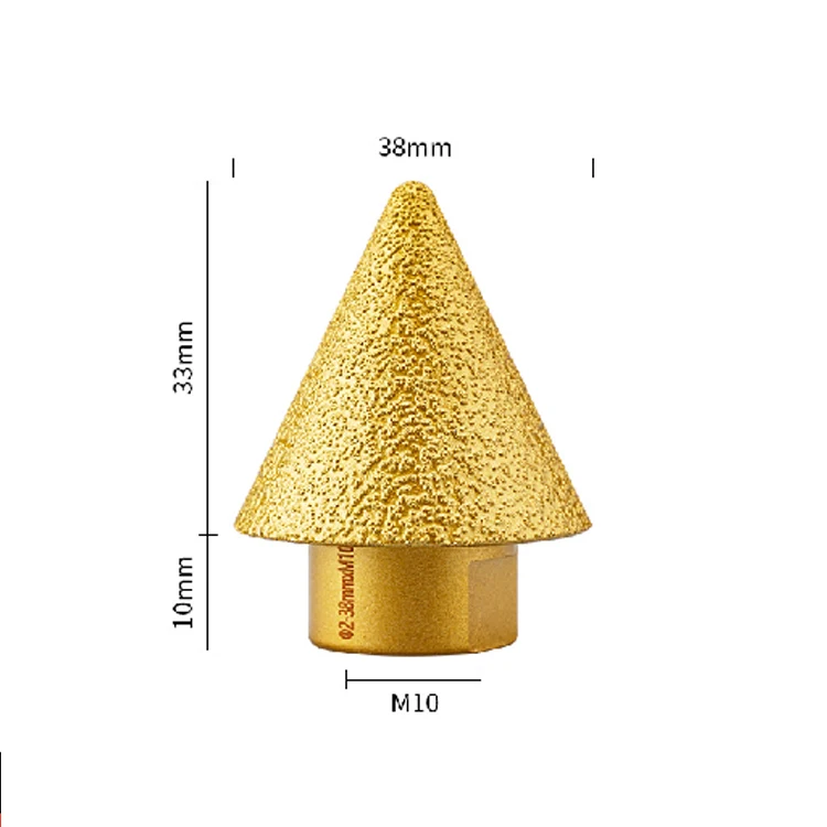 20/35/38/50mm Vacuum Brazed Hexagon Diamond Beveling Chamfer Hole Trimming Diamond Milling Bits / Chamfering Milling Finger Bits