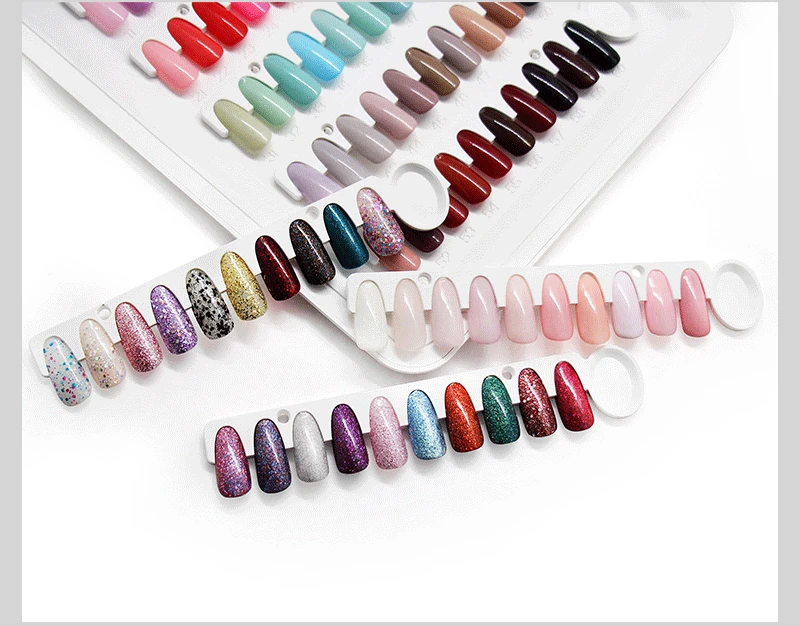 Plastic gel polish sample swatch false tips color album nail art display book color chart nails