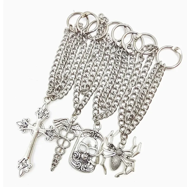 Punk Metal Silver Bling Shoe Chain Charms Shoestrings Ornament Shoelaces Chains Charms DIY Af1 Sneakers Shoes Canvas shoes
