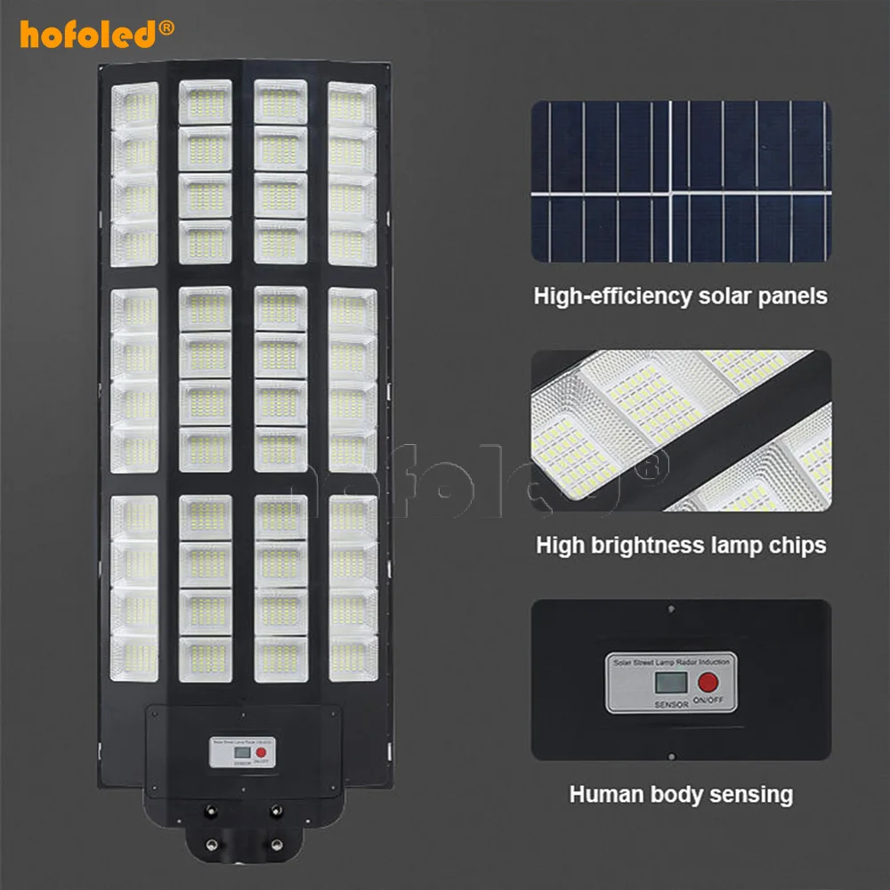 3000W 2000W 1000W Remote Control Solar Powered Garden Lamp Road Lighting Dusk to Dark Solar Street Lights Outdoor