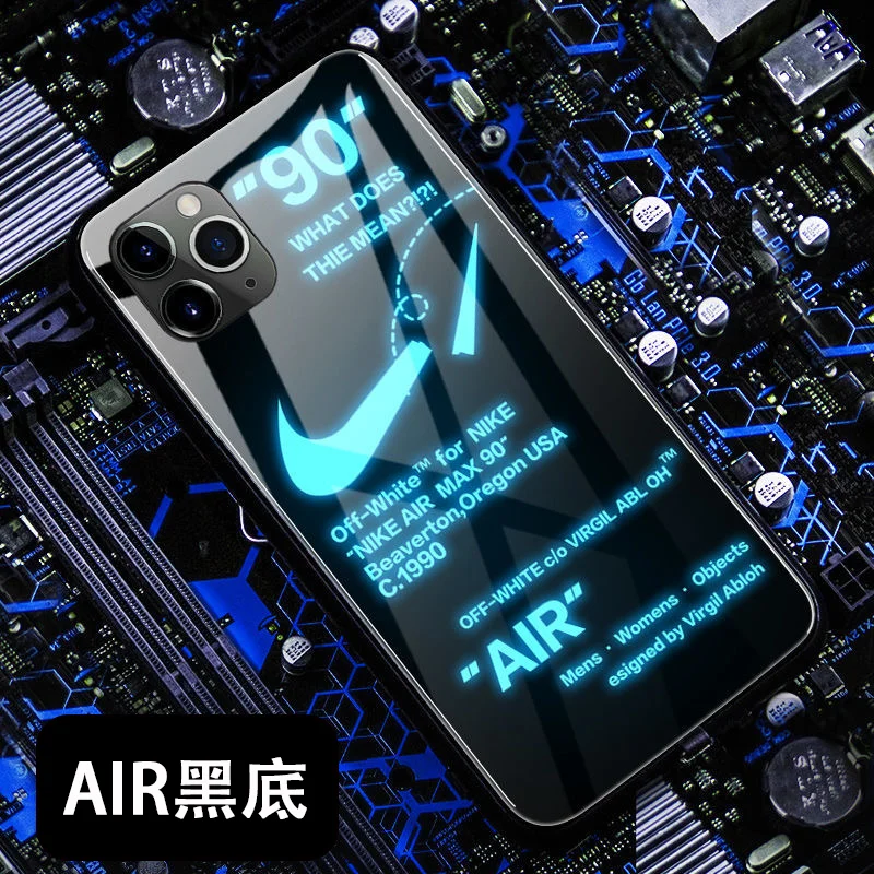 
fashion brand led light wholesale custom waterproof cell mobile phone bag cover for iphone 7 8 xs 12 11 pro max case 