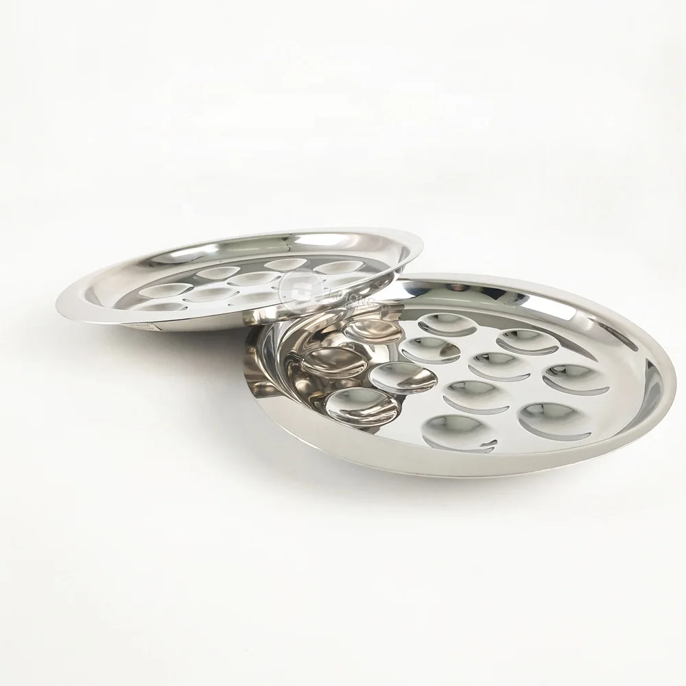 6 Holes Stainless Steel Practical Snail Dish Escargot Plate Food Plate for Hotel Restaurant