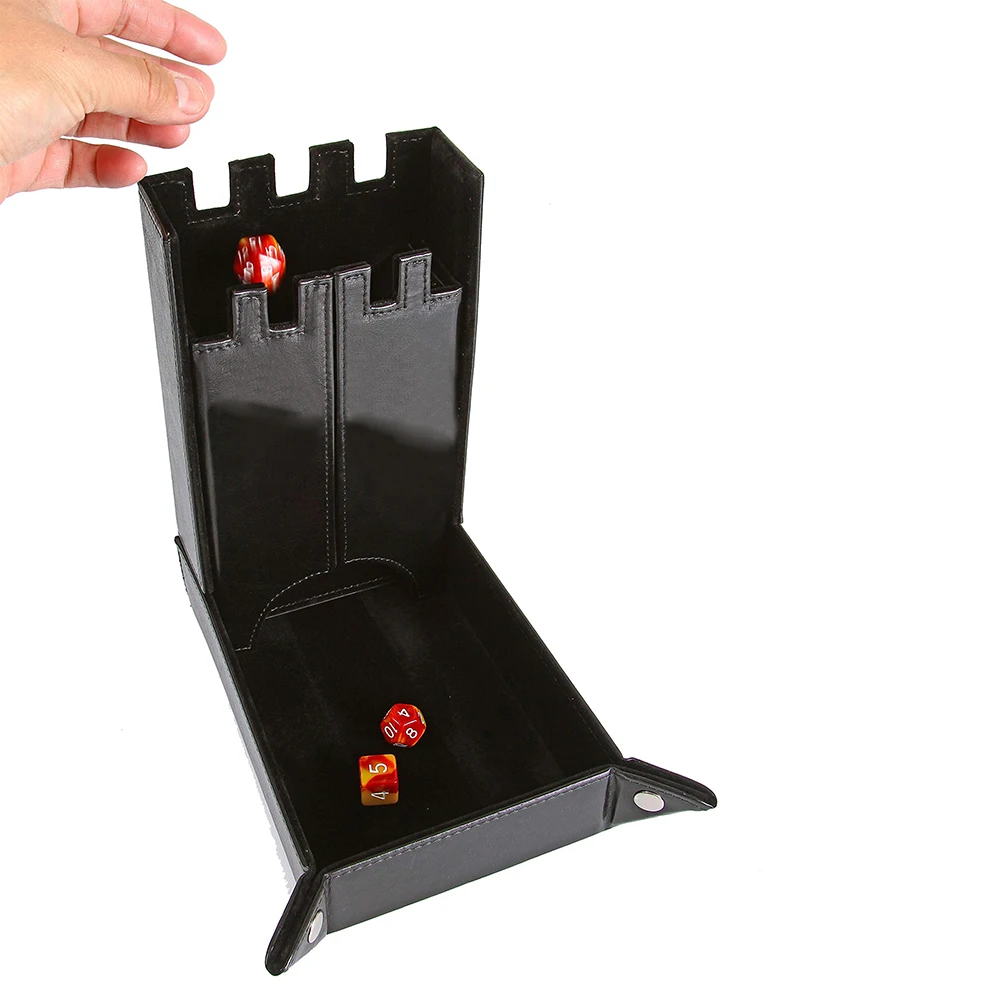 PU Leather and Velvet Holder best dice tower and tray Storage Box for DND Table Games