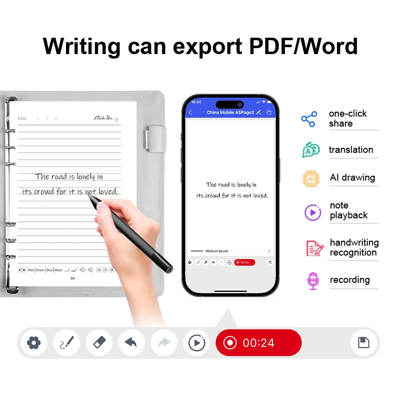 Factory Price Sync Notebook Digital Smart Pen Handwriting Digital Notebook Smart Notebook With App Software