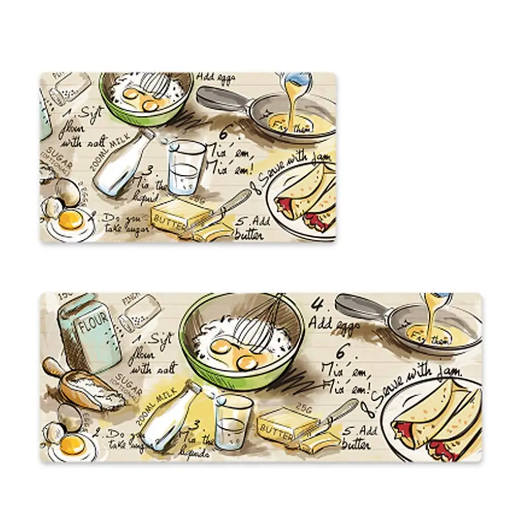 Factory Supply Anti Fatigue Washable Kitchen Floor Mat , Non Slip Waterproof Kitchen Door Rug Mat Kitchen Mat