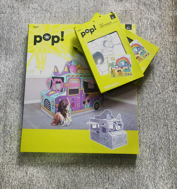 
Custom kids jigsaw puzzle cartoon ice cream car characters printed cardboard drawing paper jigsaw educational toy low MOQ customize 