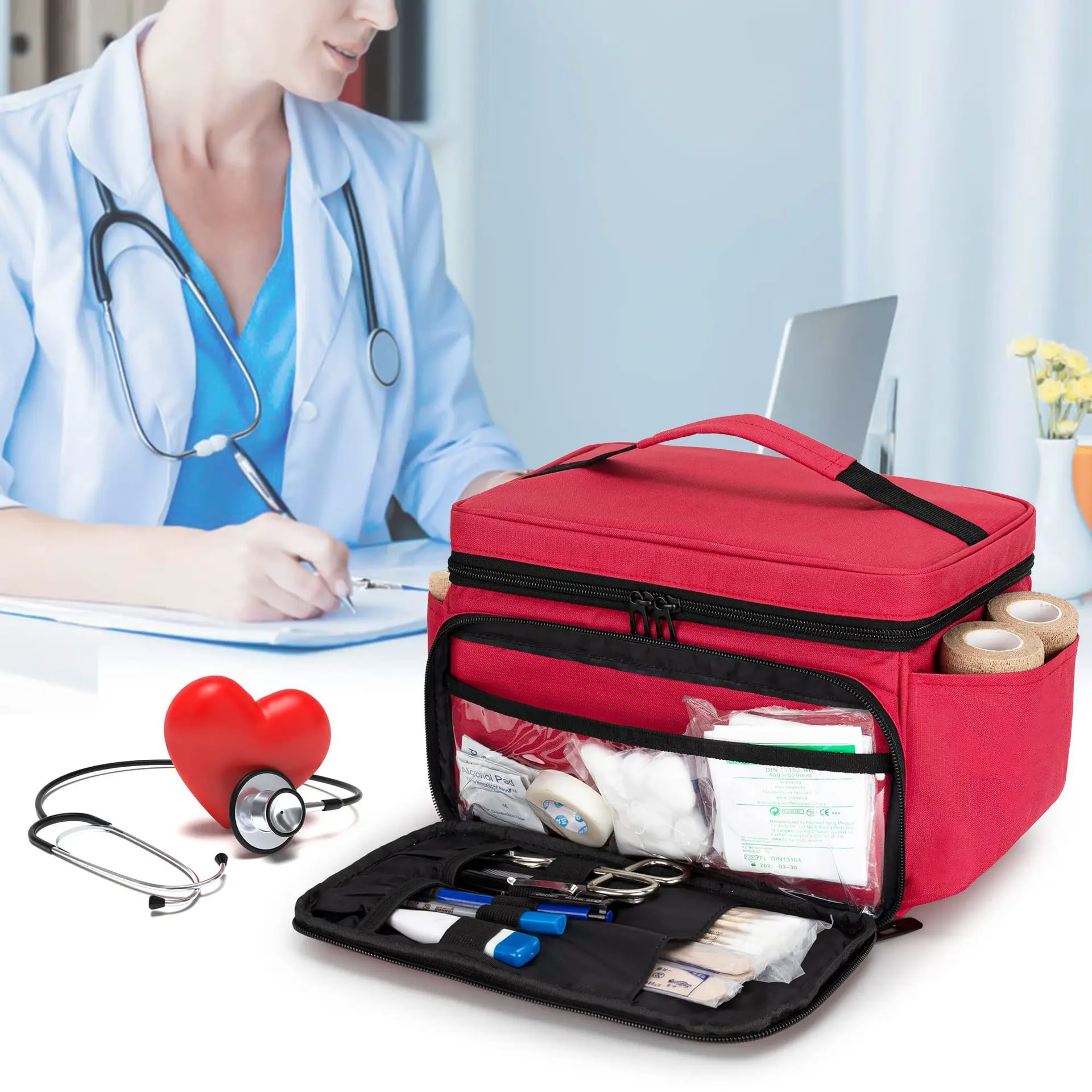 Simple and portable zipper bag emergency kit camping vehicle tactical medical kit