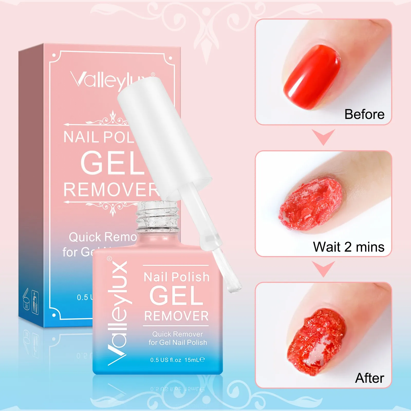 OEM Cosmetics 15ml Professional Uv Magic Gel Nail Remover Soak off Gel Lacquer Nail Polish Remover