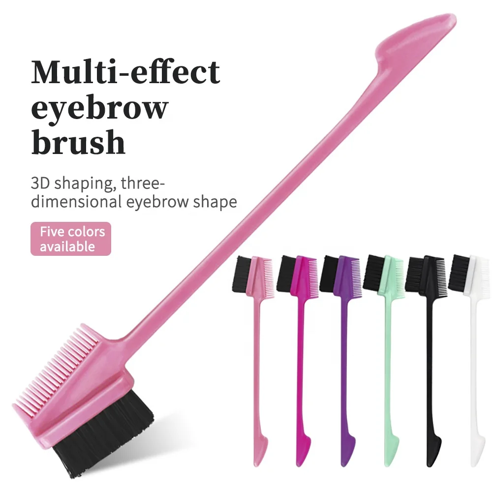 Hair Tools custom 3 in 1 Hair edge brush edge brush and comb double Eyebrow brush