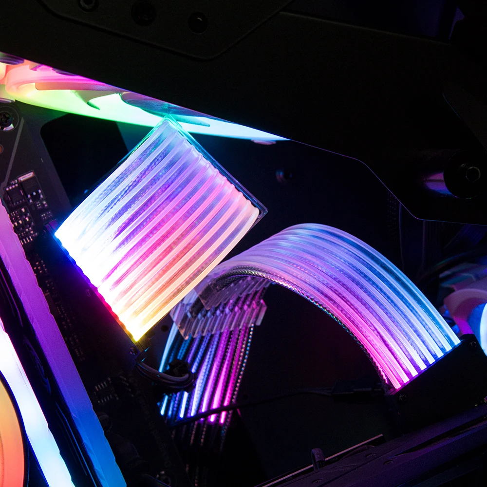 Комплект удлинительных кабелей для ПК с RGB-подсветкой, комплект кабелей с плетеным RGB кабелем для компьютера и игрового чехла