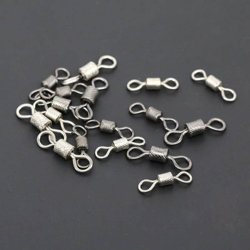 JETSHARK Fishing Swivels1#-14#  1/0-4/0# Ball Bearing Swivel with Safety Snap Solid Rings Rolling Swivel for fishing