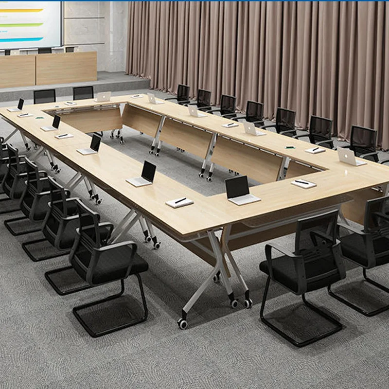 Multi-function flip top conference meeting room training table with drawer mobile student study  Furniture office computer desk