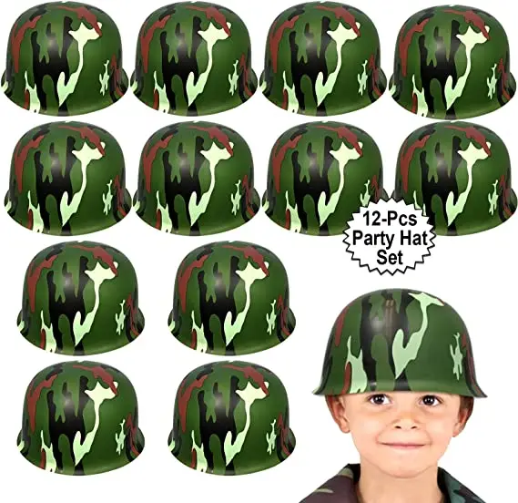 Hot selling army Helmets for Kids Plastic Camouflage Hats Soldier Helmet Party Favors Camo Costume Dress Up Hat
